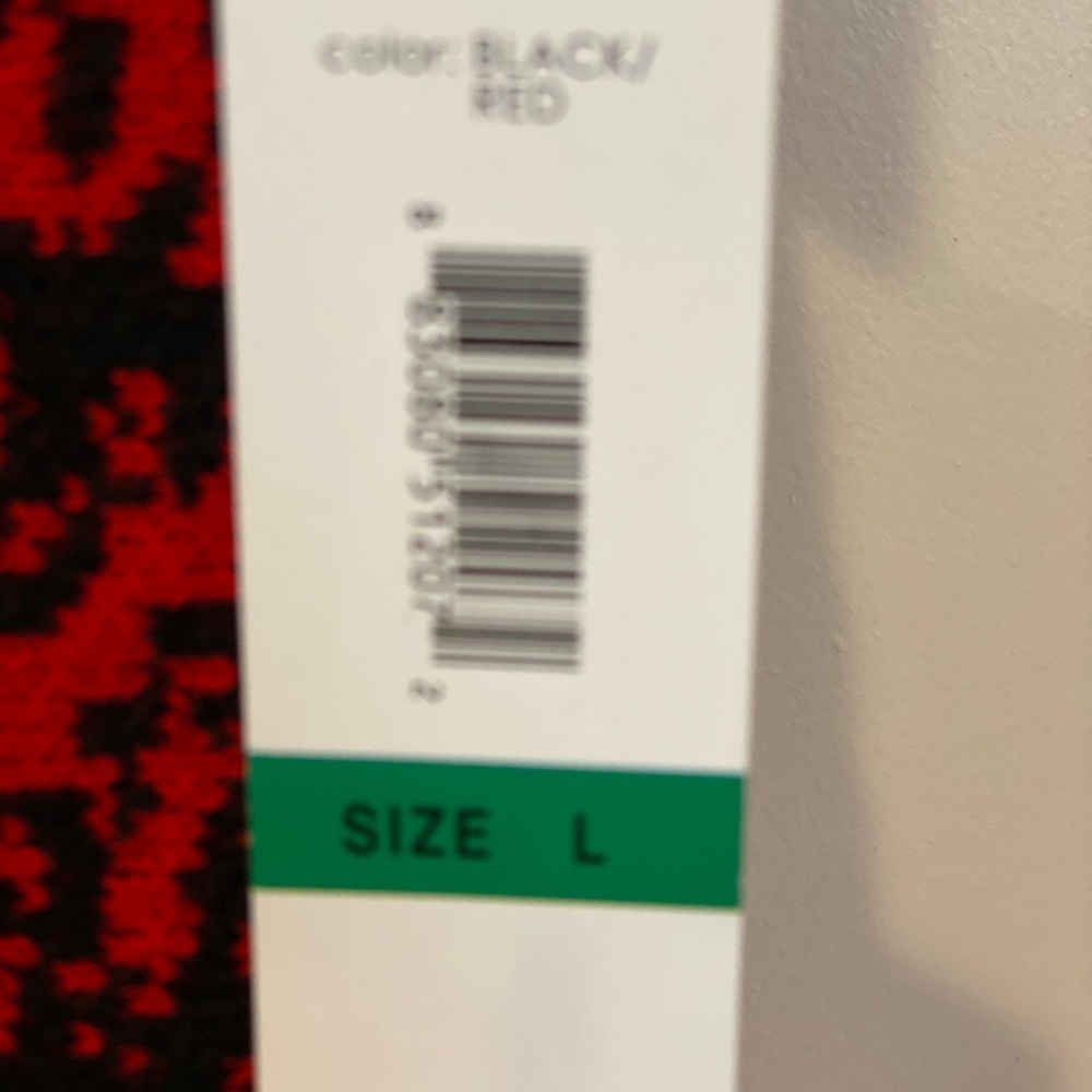 (M, L) Nine West Black with Red Abstract Detail Sweater Dress - Picture 6 of 11